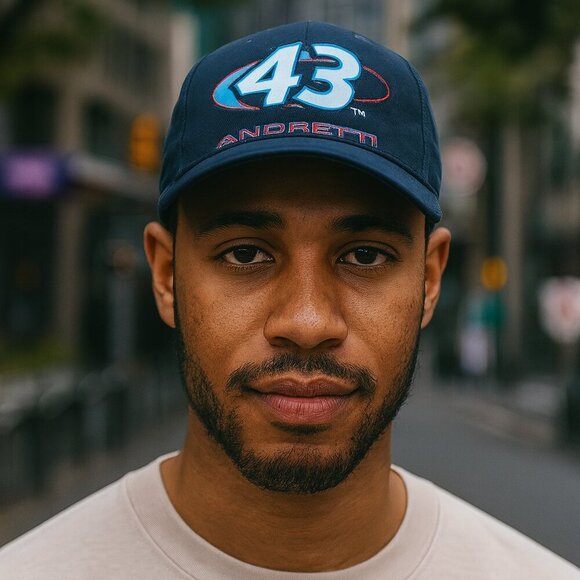 Vintage NASCAR John Andretti #43 STP Racing Hat – Navy Embroidered Strapback - Picture 1 of 9